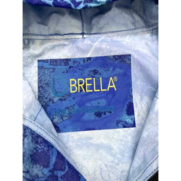 Brella Blue Rain Jacket Unisex Youth or Petite Adults Hooded Pullover - Picture 3 of 7